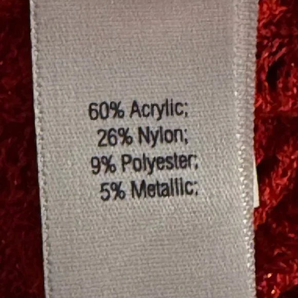 JLO Jennifer Lopez V neck Sparkle Sheer Sweater w/APT Red Cami Both XL - Picture 11 of 16